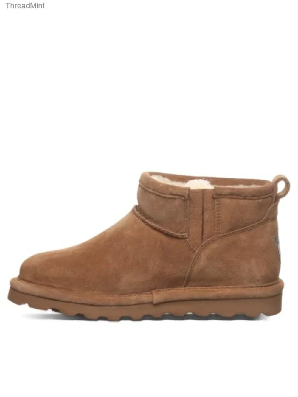 Youth Suede Ankle Boots Warm Wool Blend Lining Pull-On